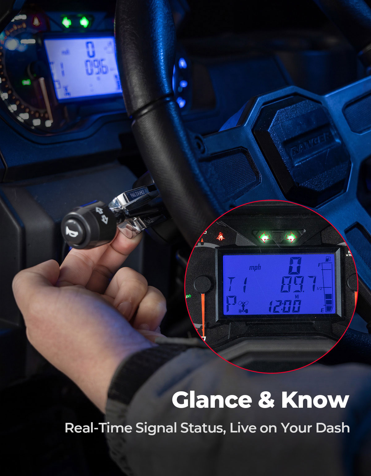 Kemimoto UTV kit frecce universale con clacson e spie cruscotto
