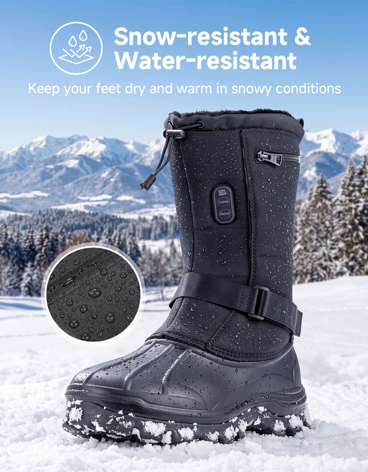 KEMIMOTO Heated Snow Boots stivali riscaldati uomo taglia 43