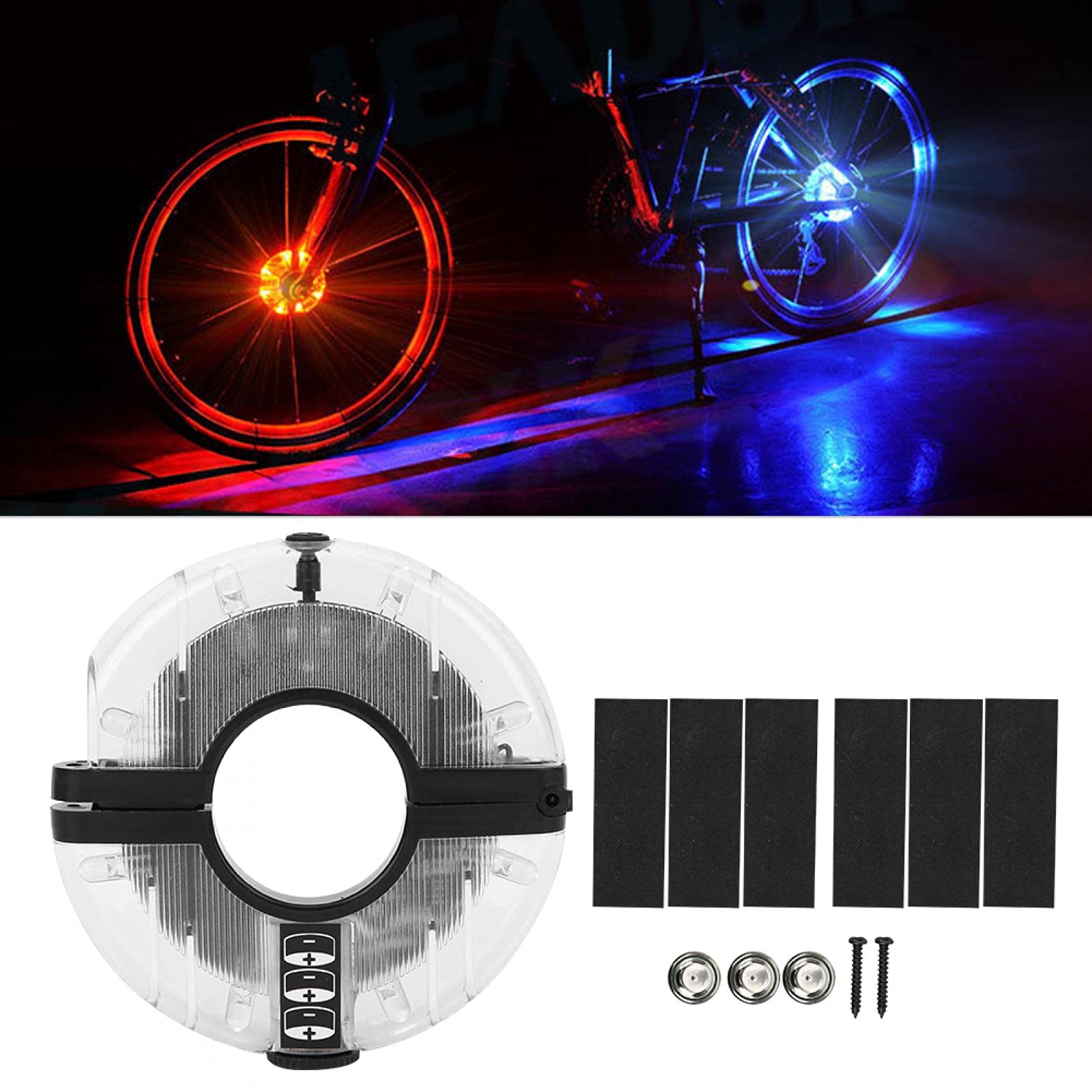 Kuuleyn luce mozzo ruota bici LED multicolore a batteria