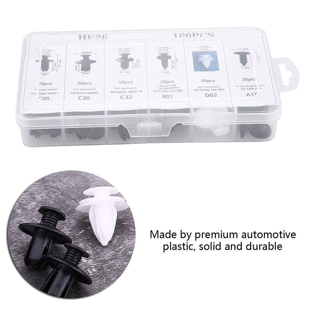 Kuuleyn Clip rivetti plastica carrozzeria kit 100pz 6 misure