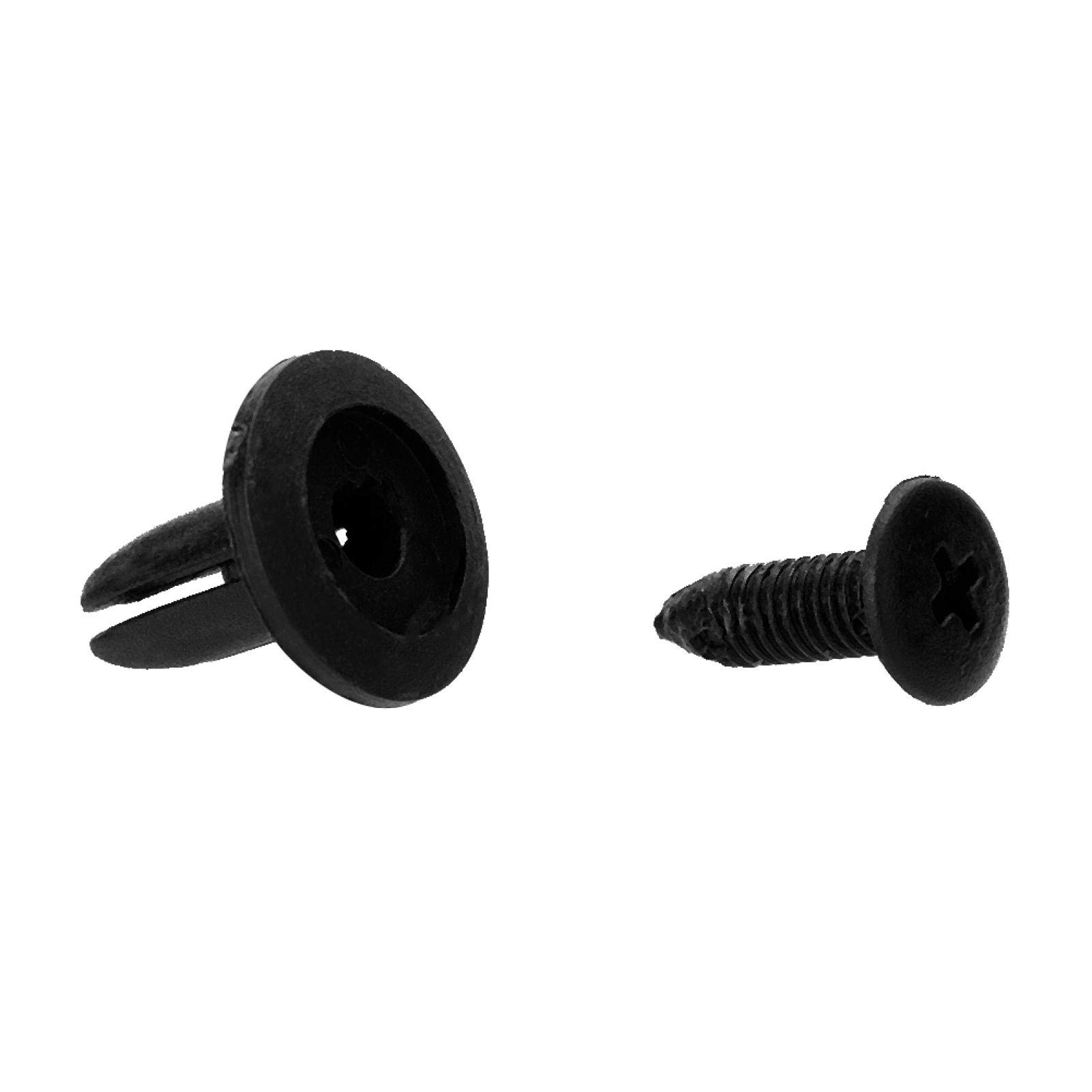Kuuleyn Rivetti Plastica Auto 6mm 50 Pezzi Neri Universali