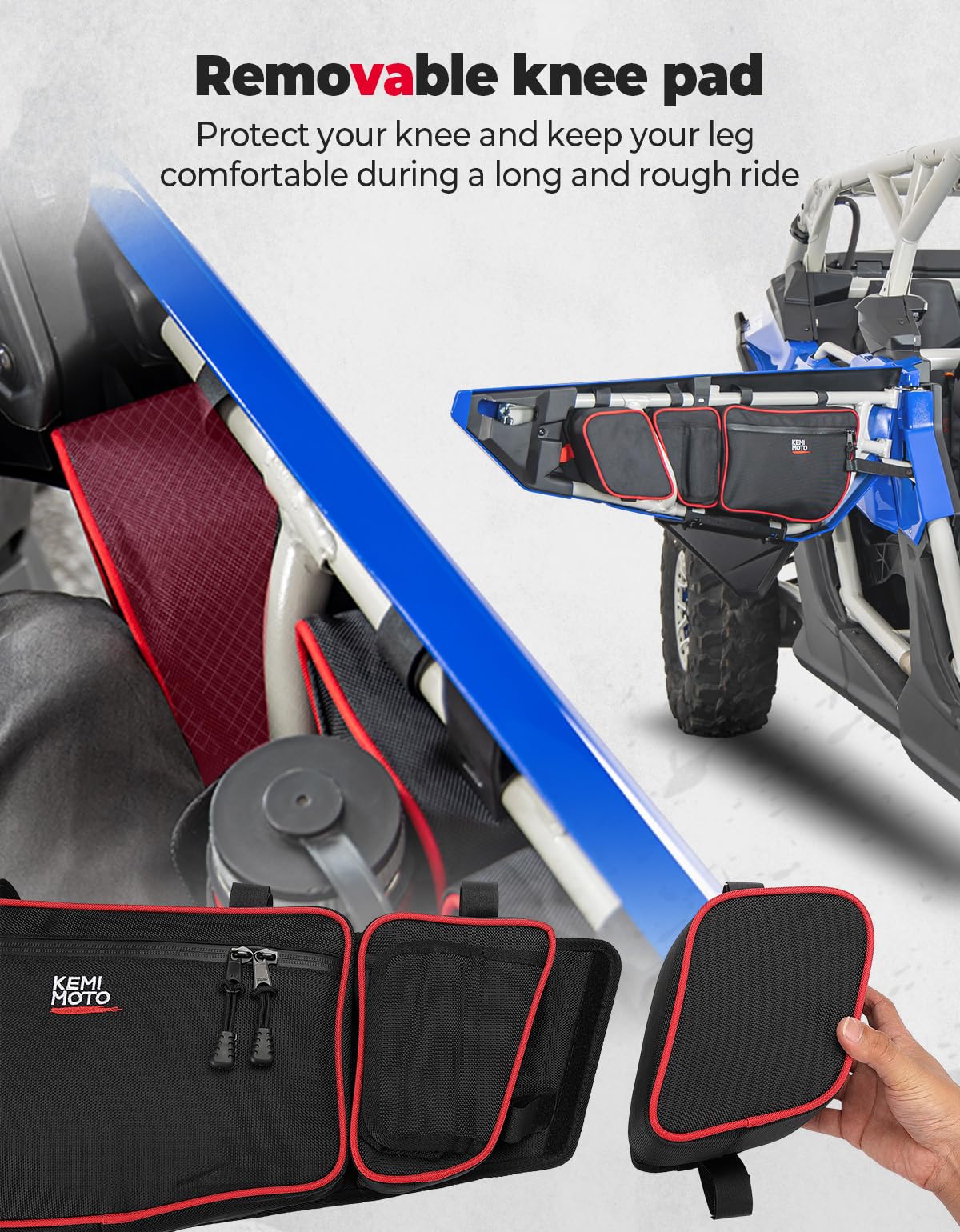 KEMIMOTO Maverick X3 Max borse portiera rosse anteriori posteriori