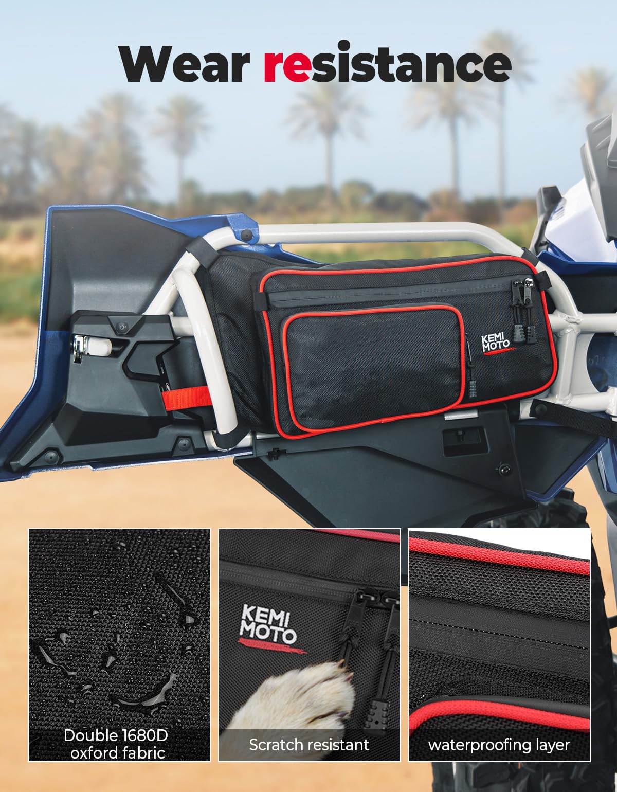 KEMIMOTO Maverick X3 Max borse portiera rosse anteriori posteriori