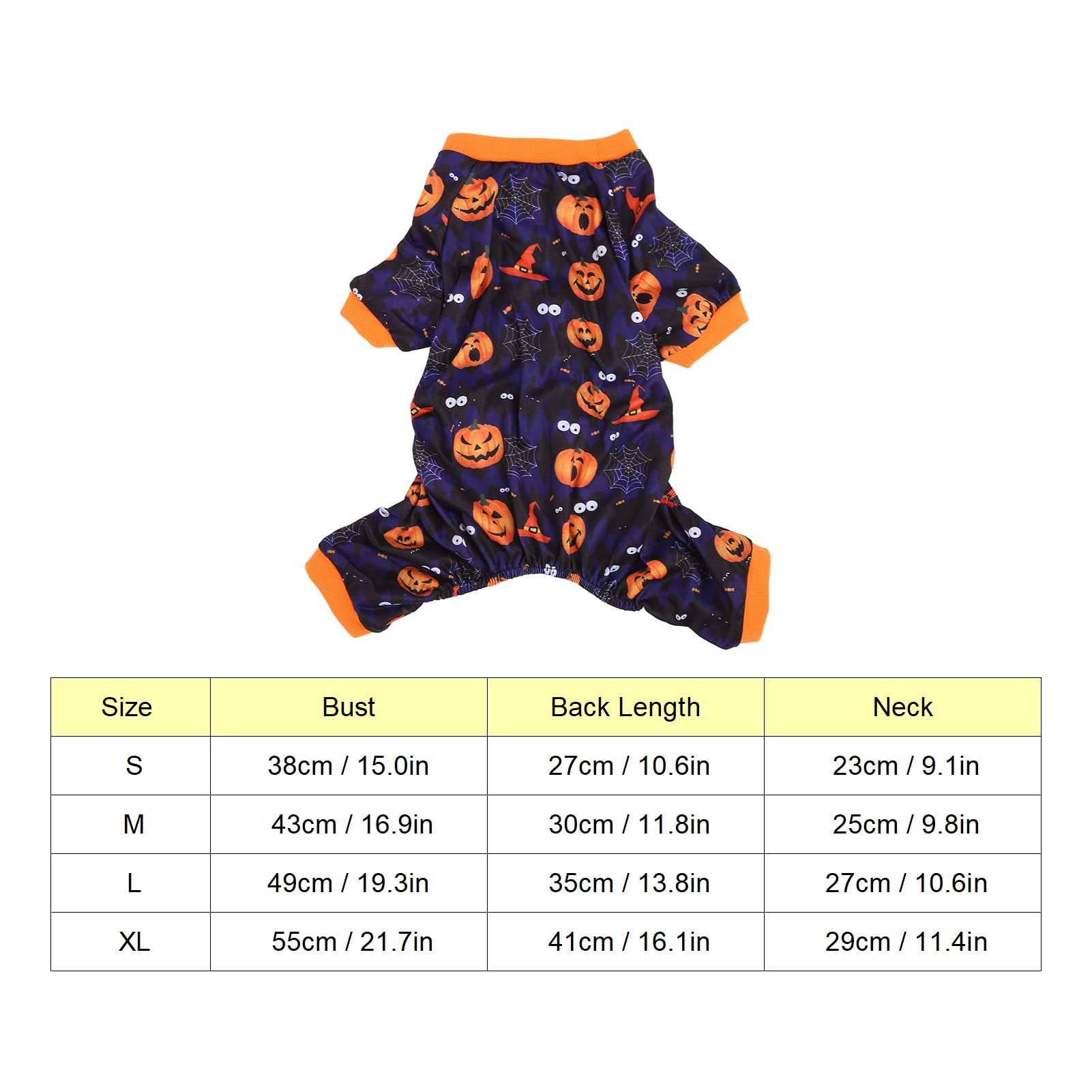 Kuuleyn Vestito Halloween Cane Pipistrello Zucca Taglia M