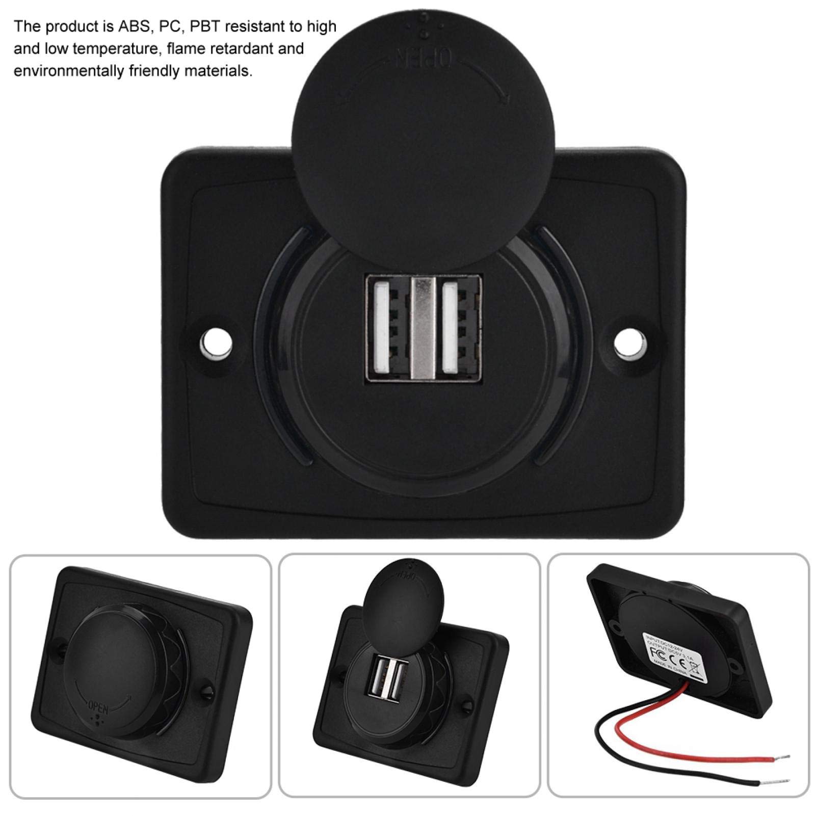 Kuuleyn presa USB auto doppia 5V 3.1A nera impermeabile