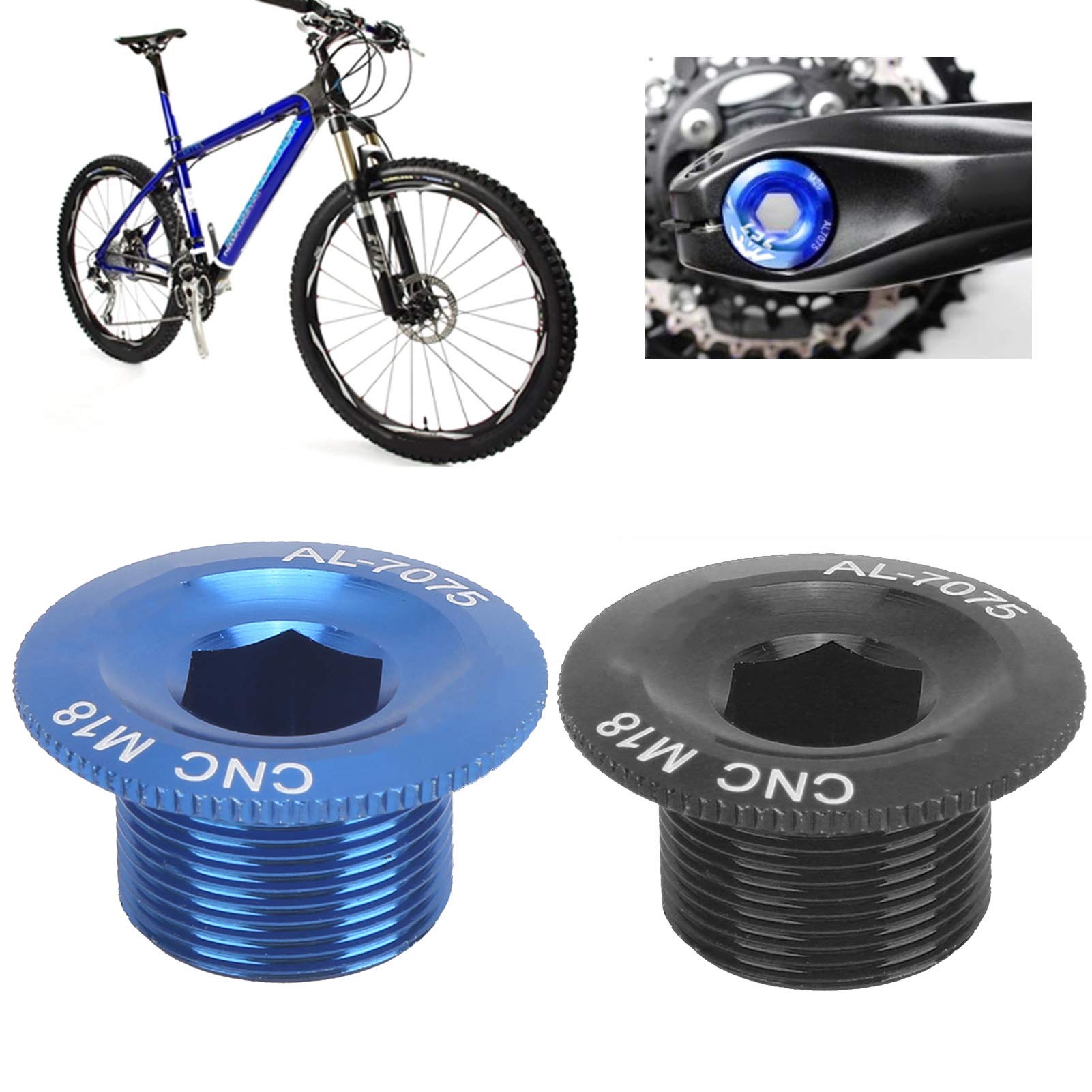 Kuuleyn Tappo vite pedivella bici alluminio nero blu 2 pz