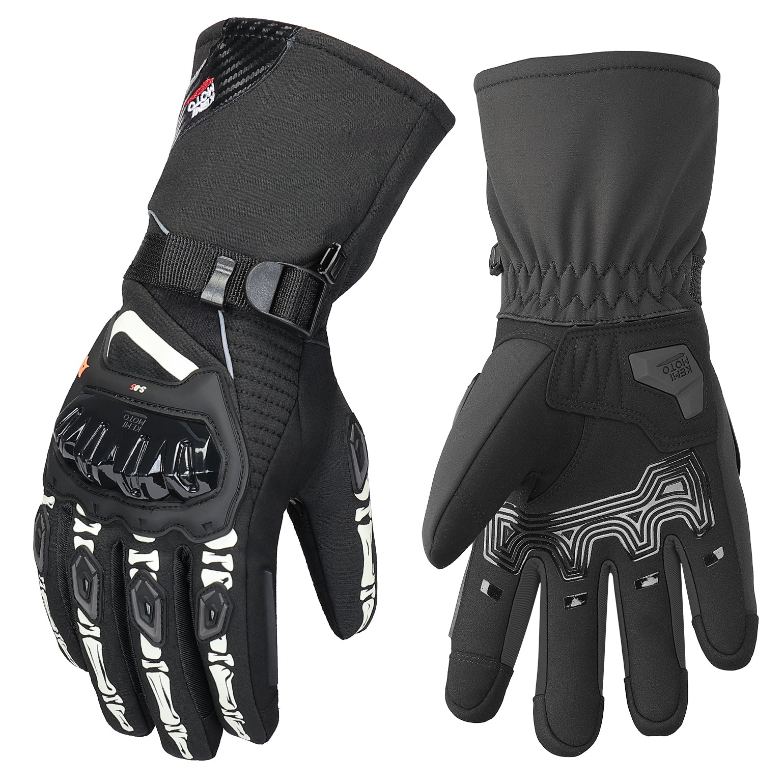 KEMIMOTO guanti moto invernali touchscreen beige antipioggia
