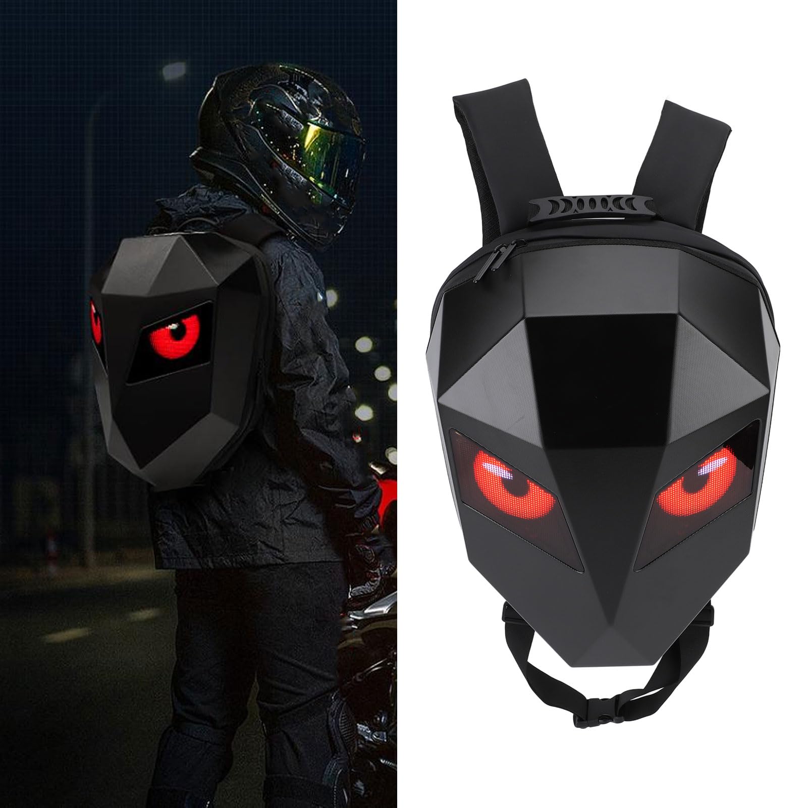 AOWINHIT Zaino LED Moto Guscio Rigido Impermeabile App