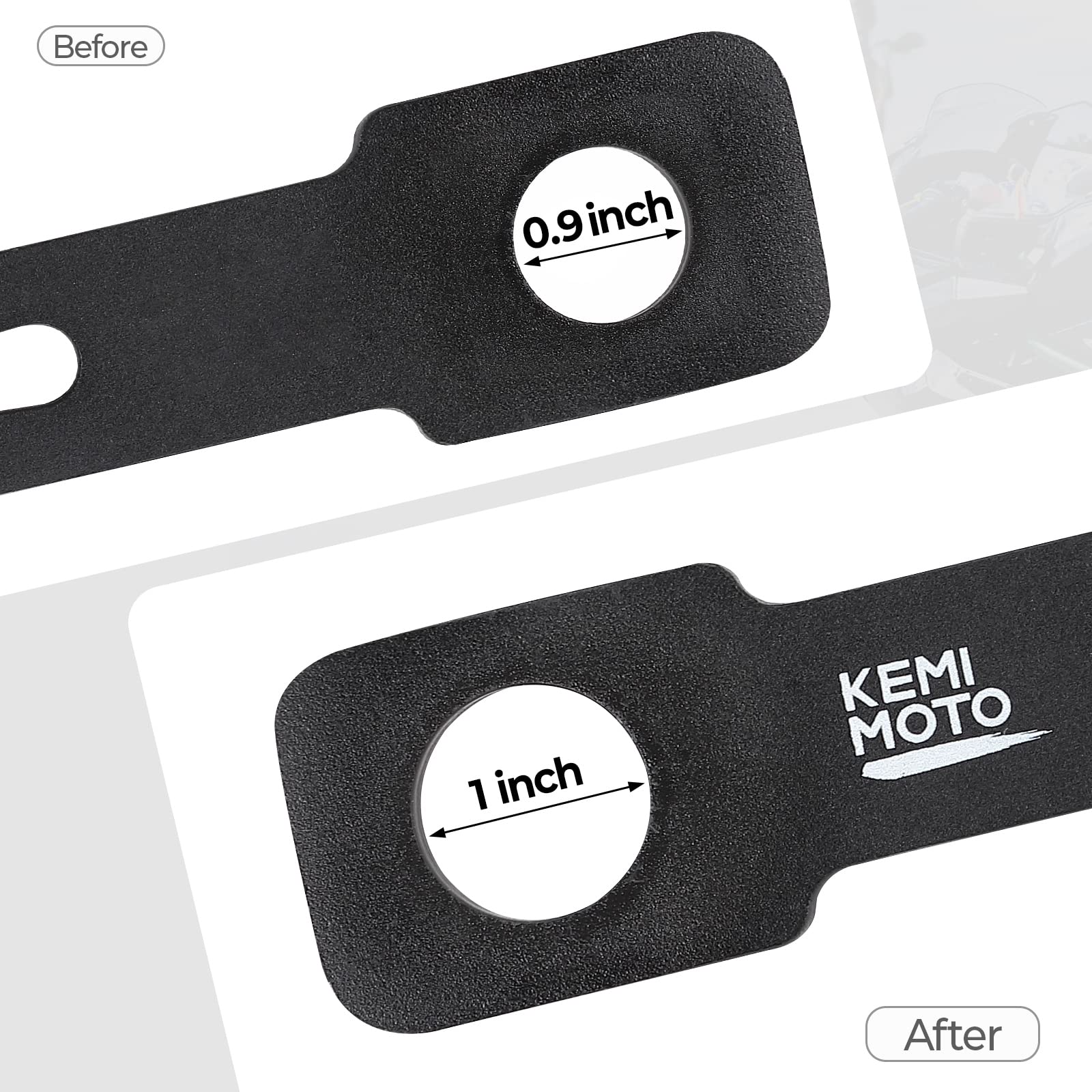 Kemimoto portatarga moto universale nero con luce LED