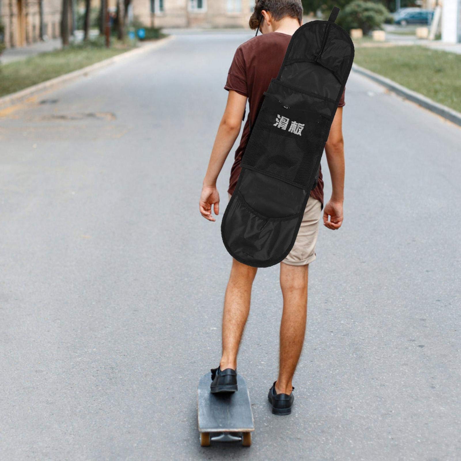 Kuuleyn Zaino Skateboard Tracolla Pieghevole nero 33 pollici