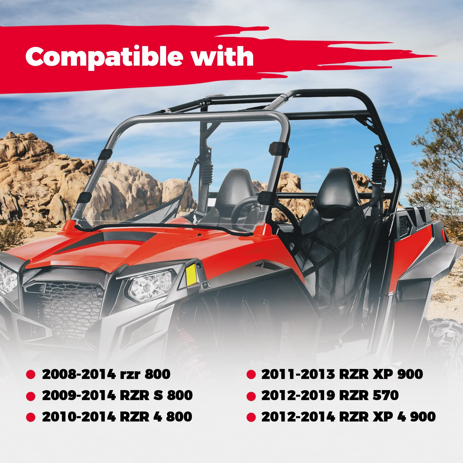 Kemimoto RZR 800 parabrezza anteriore intero in policarbonato