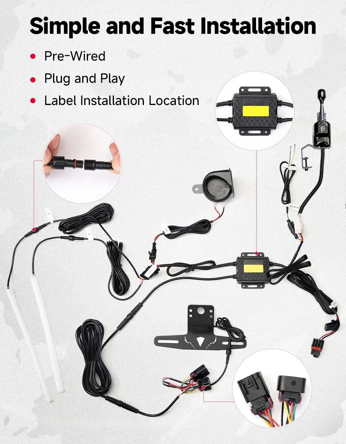 KEMIMOTO Xpedition kit frecce LED UTV 12V con clacson