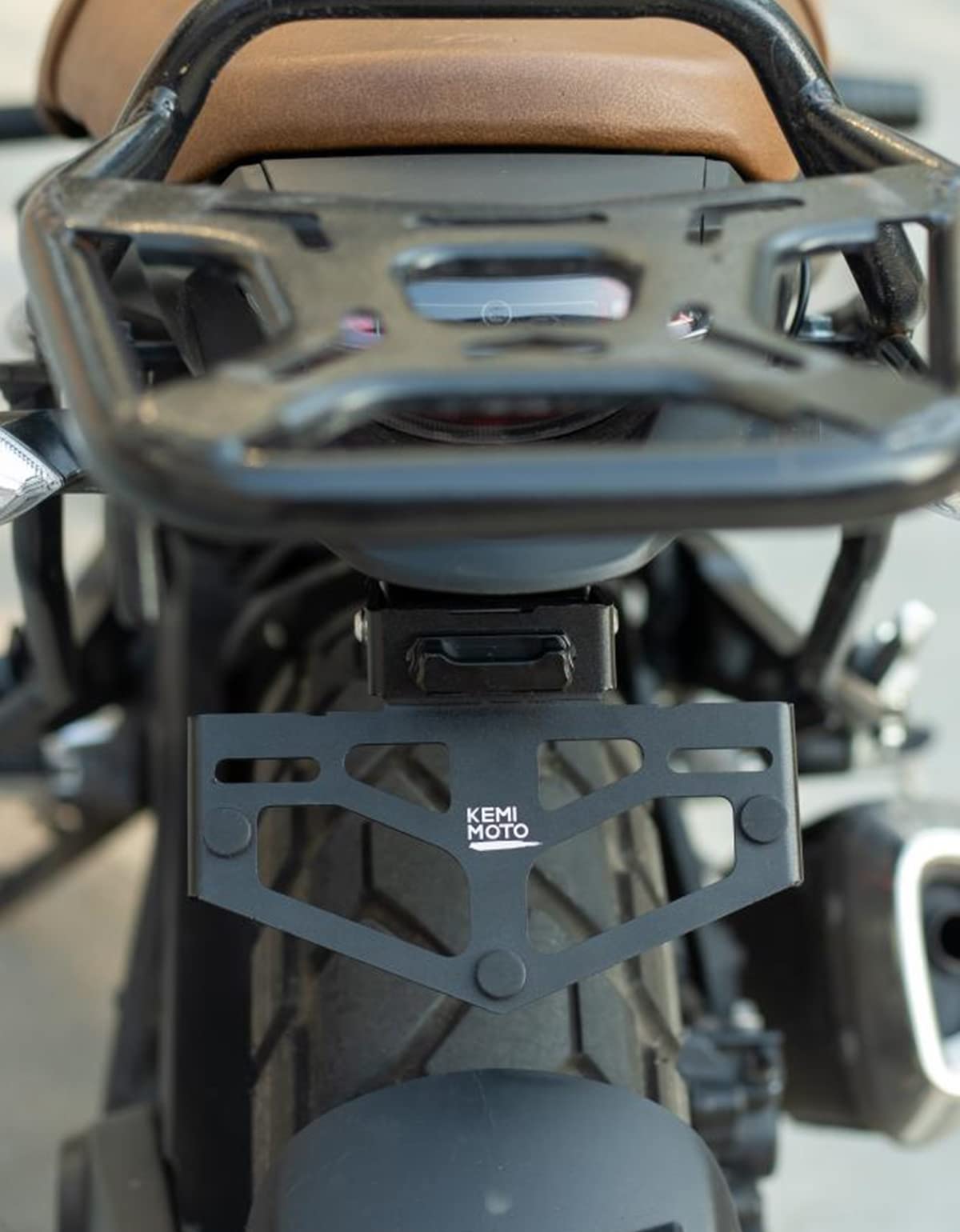 KEMIMOTO Portatarga moto universale alluminio con luce LED