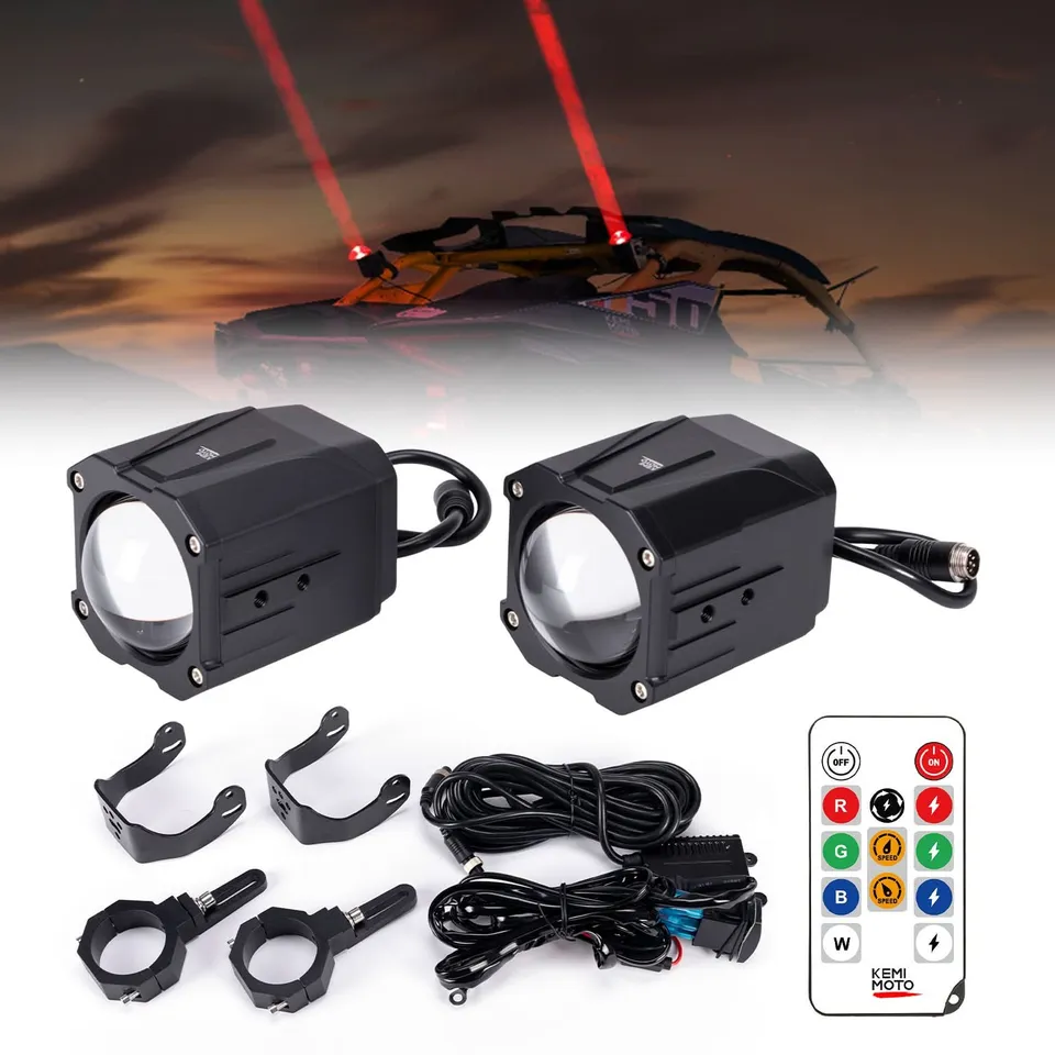 Kemimoto Whipless Luce Chase LED 9 modalità roll-bar 1,5-2"