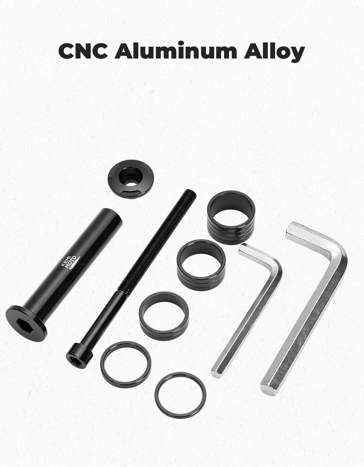 KEMIMOTO Stem Lock Spacer distanziali sterzo alluminio neri 5 pezzi