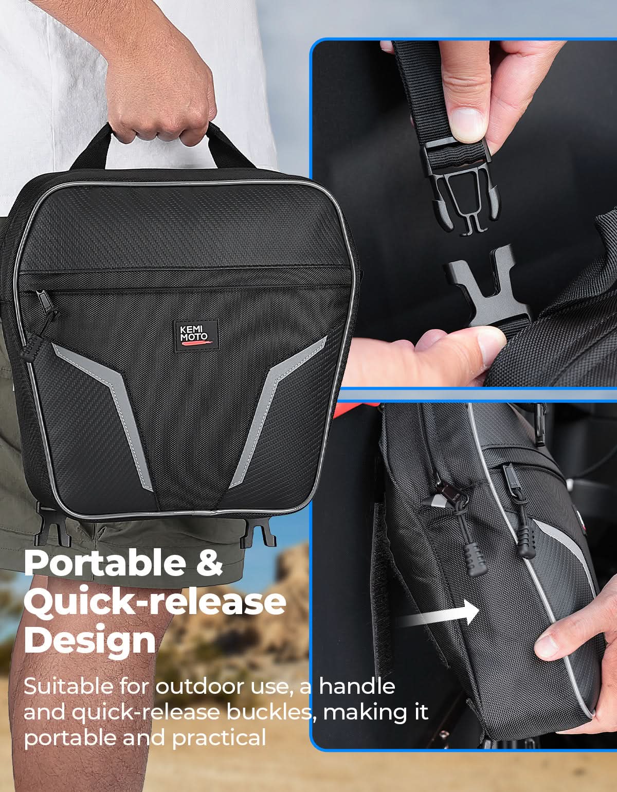 Kemimoto Universal borsa porta UTV impermeabile 1680D