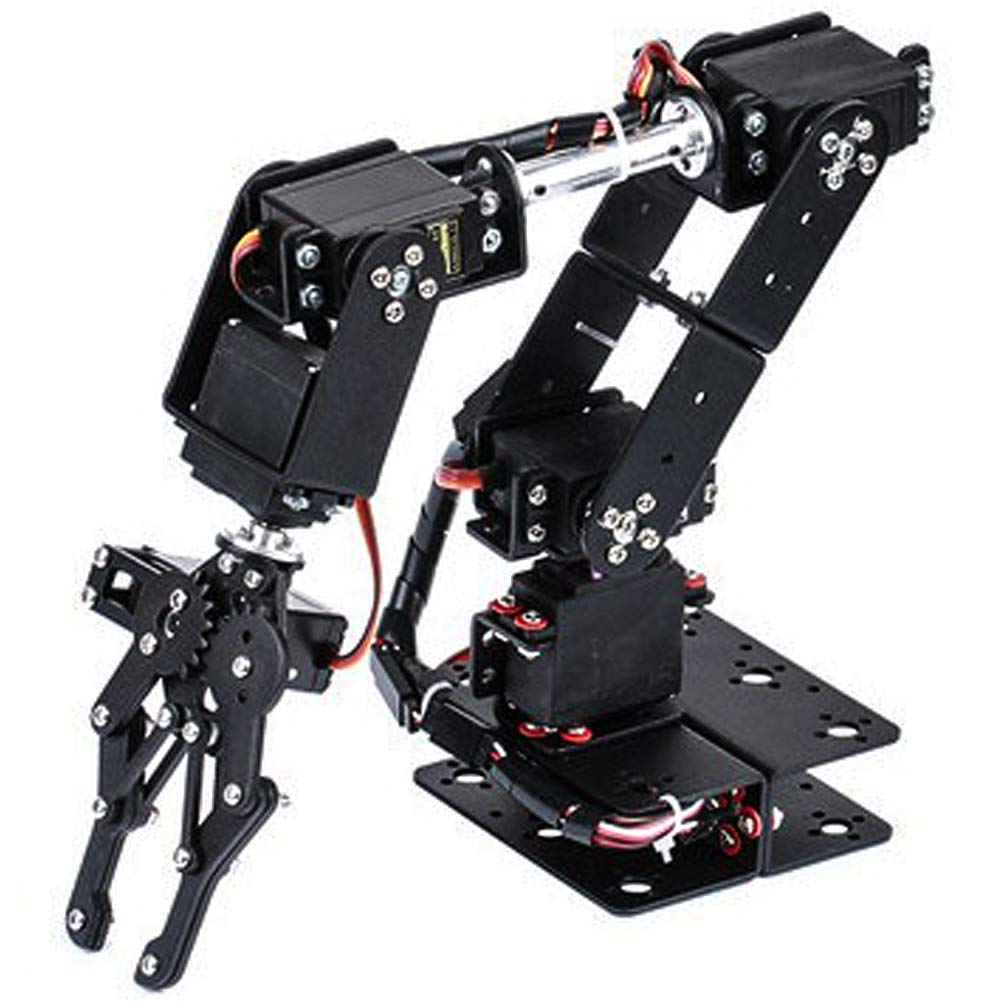 Kuuleyn 6DOF braccio robotico alluminio nero kit pinza