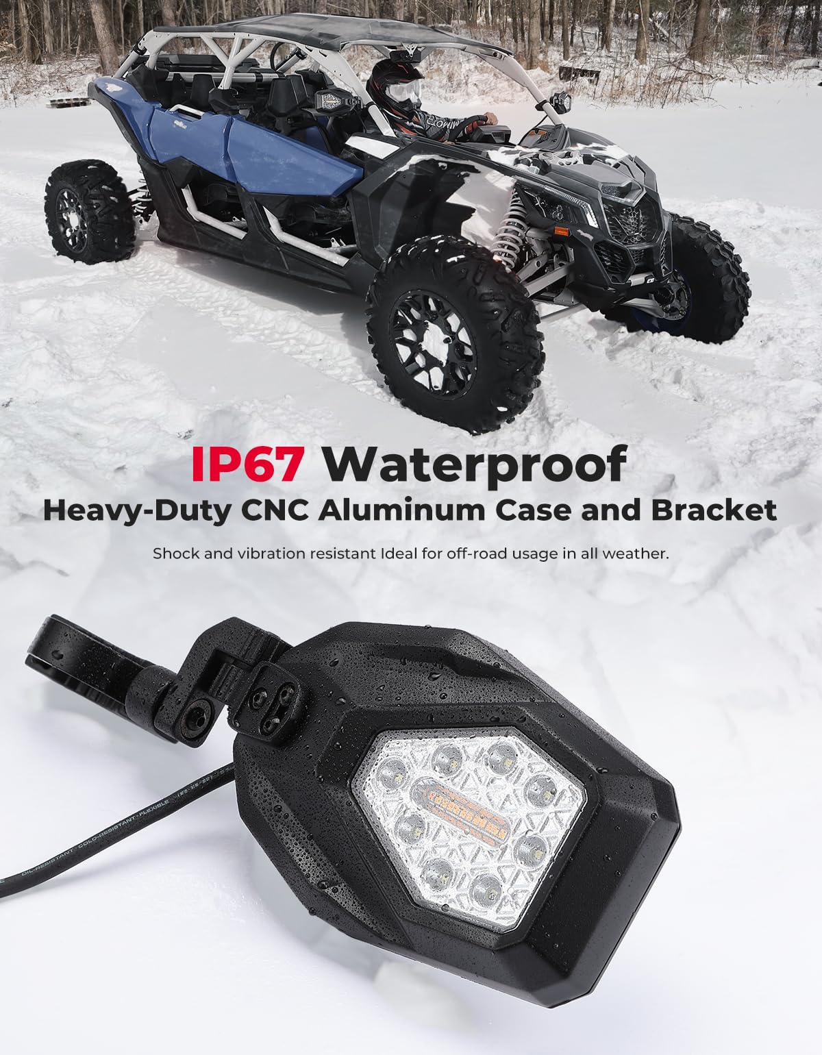 Kemimoto specchietti laterali UTV LED Can-Am Maverick X3 RZR coppia