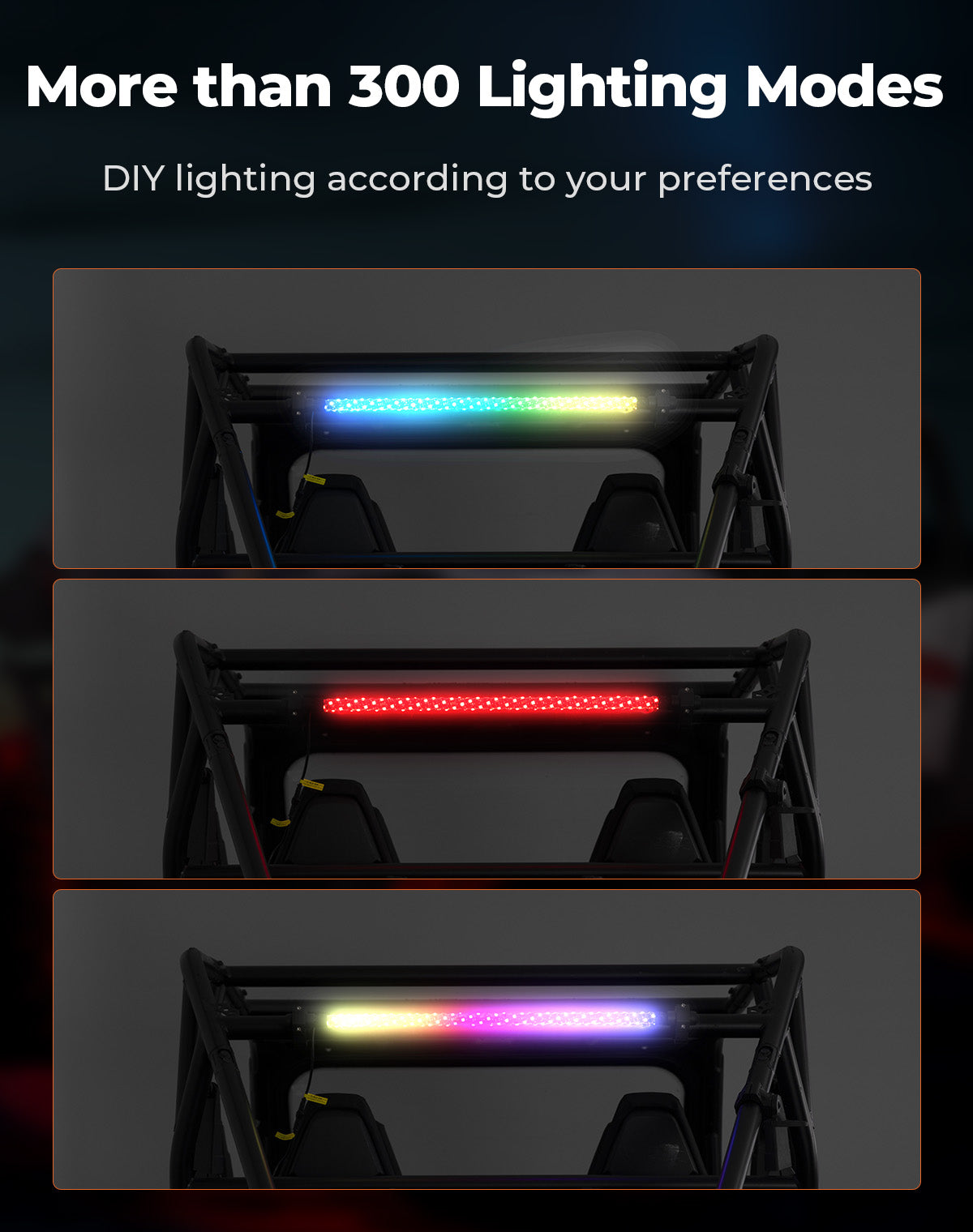 KEMIMOTO Barra LED Chase 30" Roll-Bar 38 mm con APP Freno
