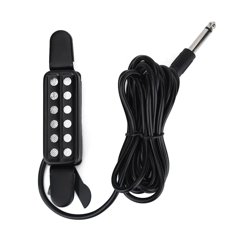 Kuuleyn Pickup Chitarra Acustica Magnetico Buca 12 Fori con Cavo