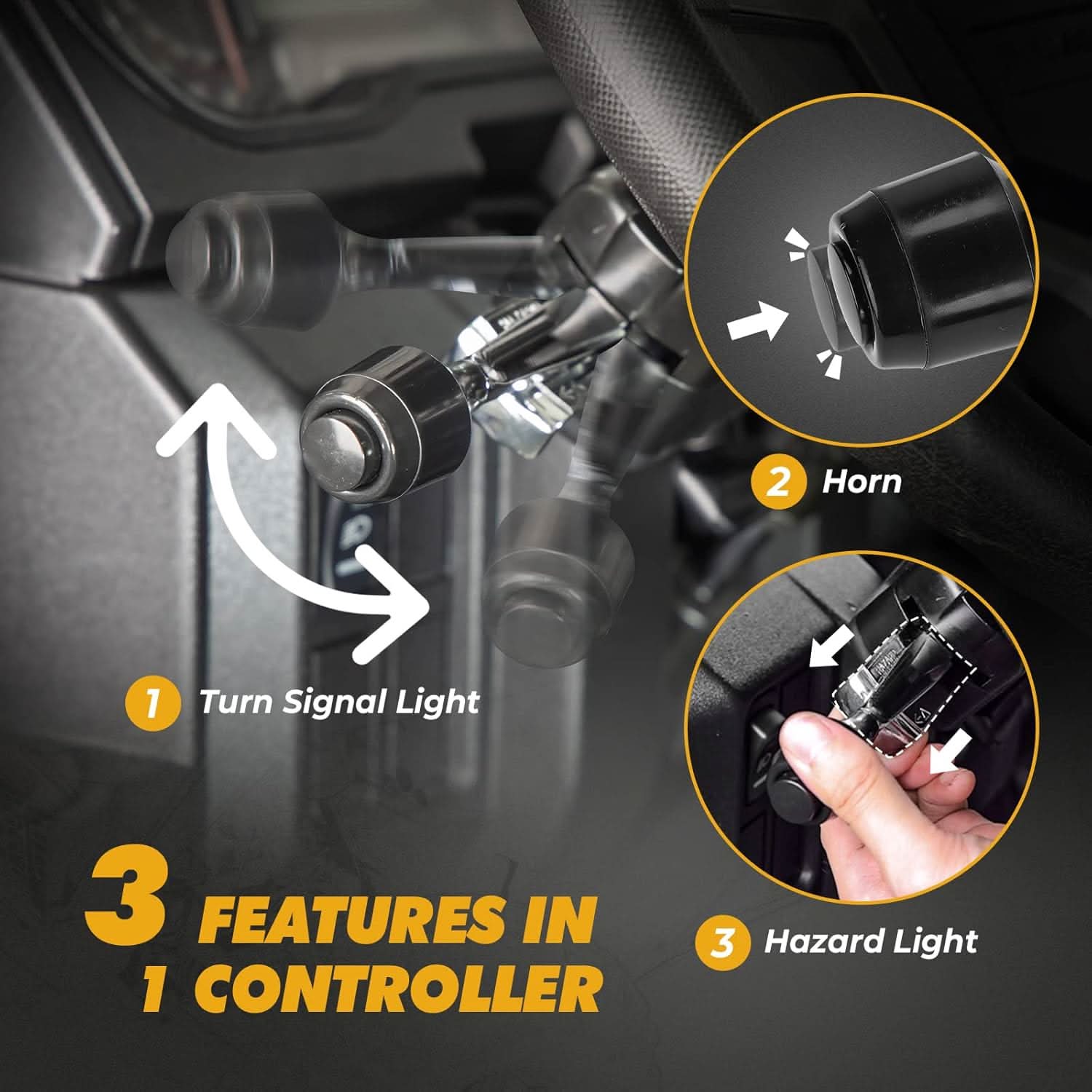 Kemimoto UTV kit frecce LED ambra con clacson universale