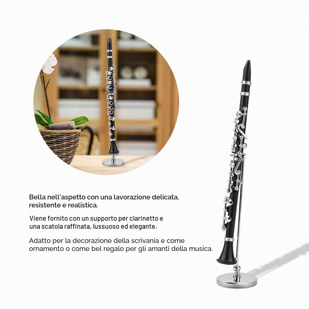 Hapivida clarinetto miniatura modellino 16 cm nero #1 metallo