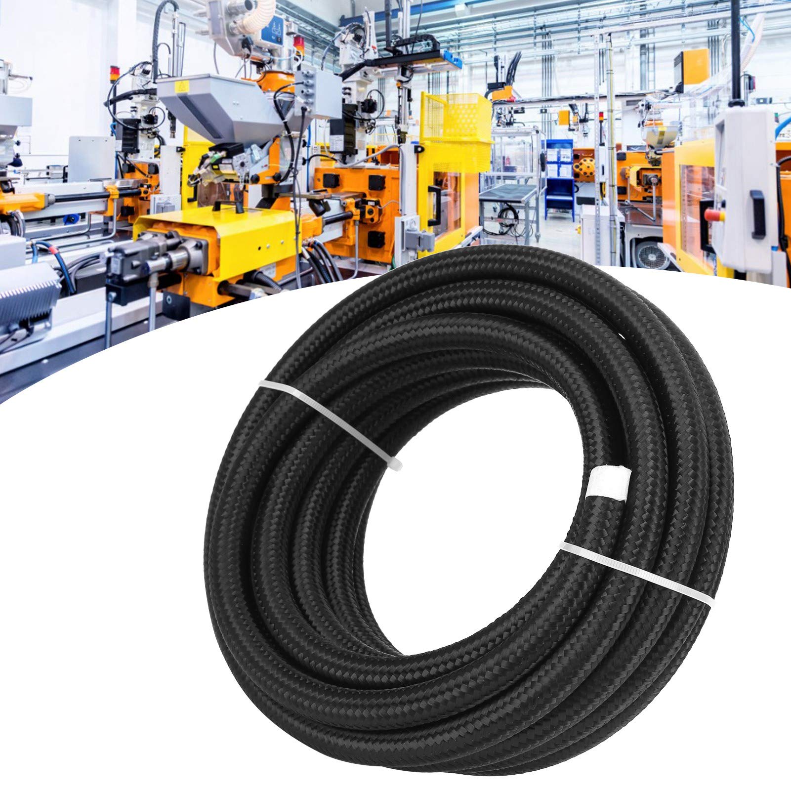Kuuleyn Tubo carburante intrecciato 6AN 6 m nero