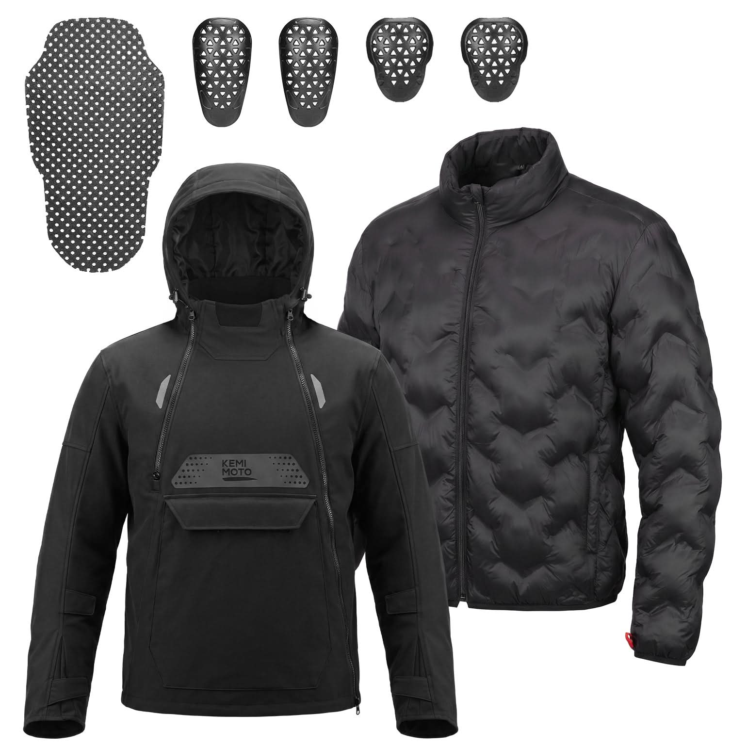KEMIMOTO 3-in-1 CE Armor giacca moto con protezioni