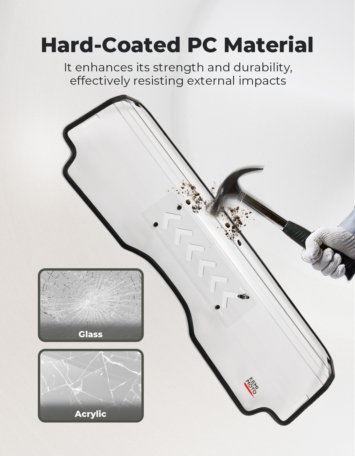 KEMIMOTO Parabrezza Posteriore ZForce 950 con Finestra Scorrevole Anti-UV