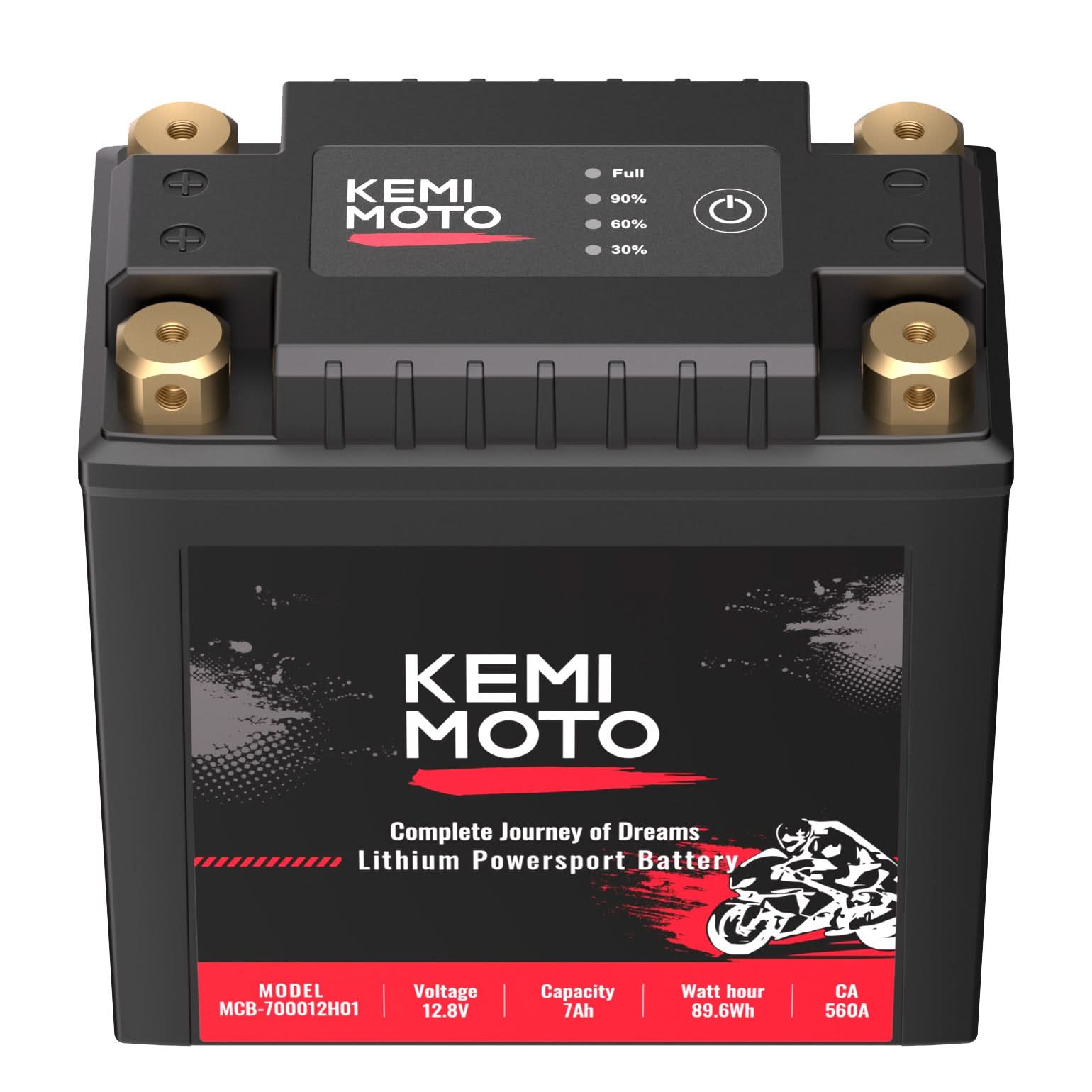 KEMIMOTO 12V 7Ah batteria LiFePO4 moto ATV UTV 560A