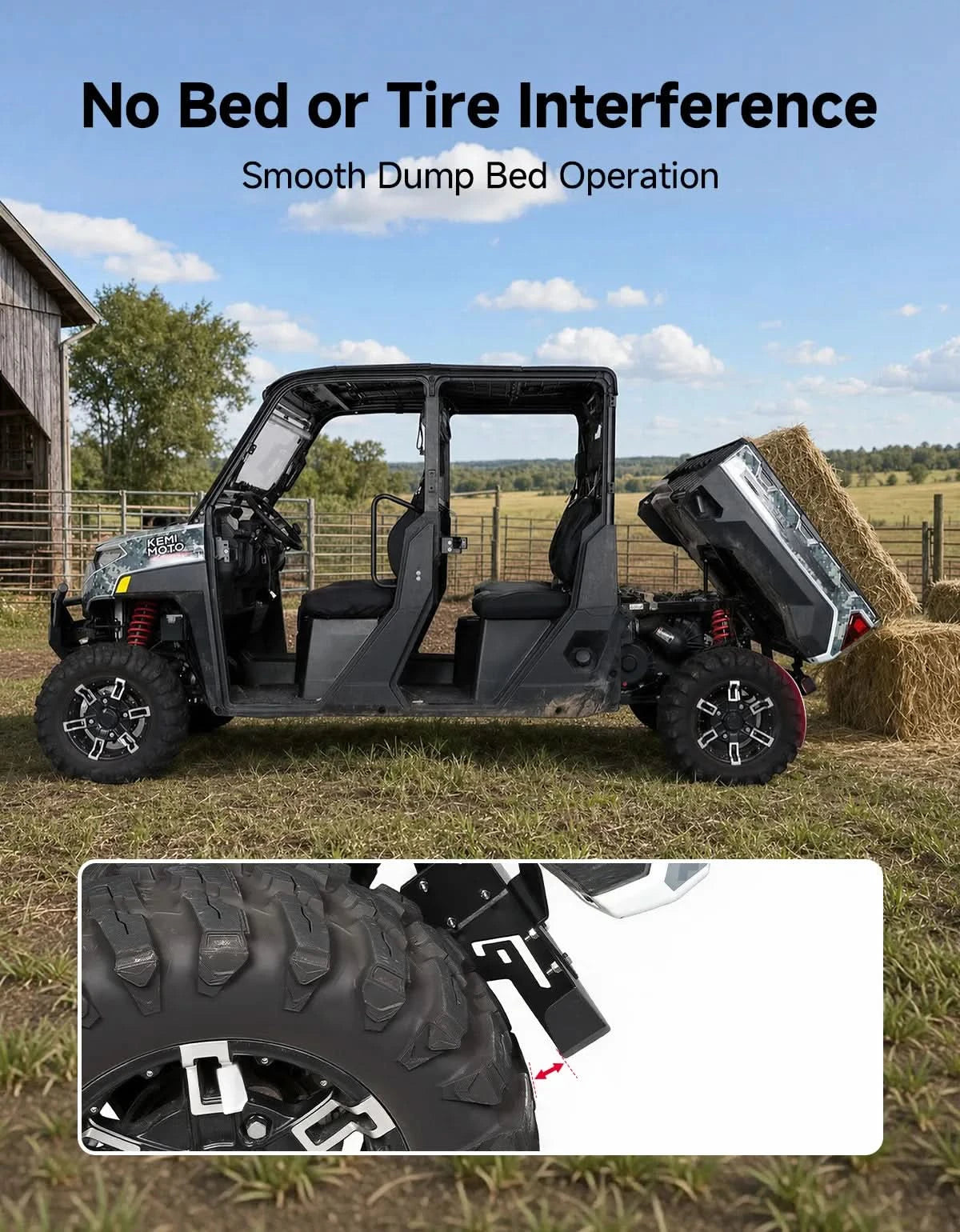 KEMIMOTO Paraurti Posteriore Polaris Ranger XP 1000 Acciaio D-Ring