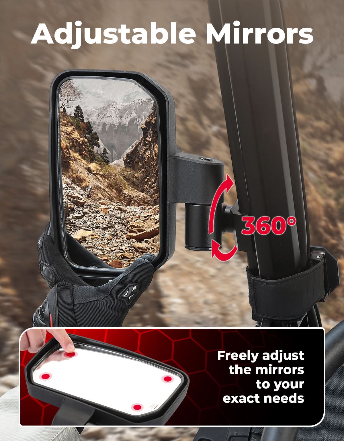 KEMIMOTO Spring Back specchietti laterali UTV rientro auto