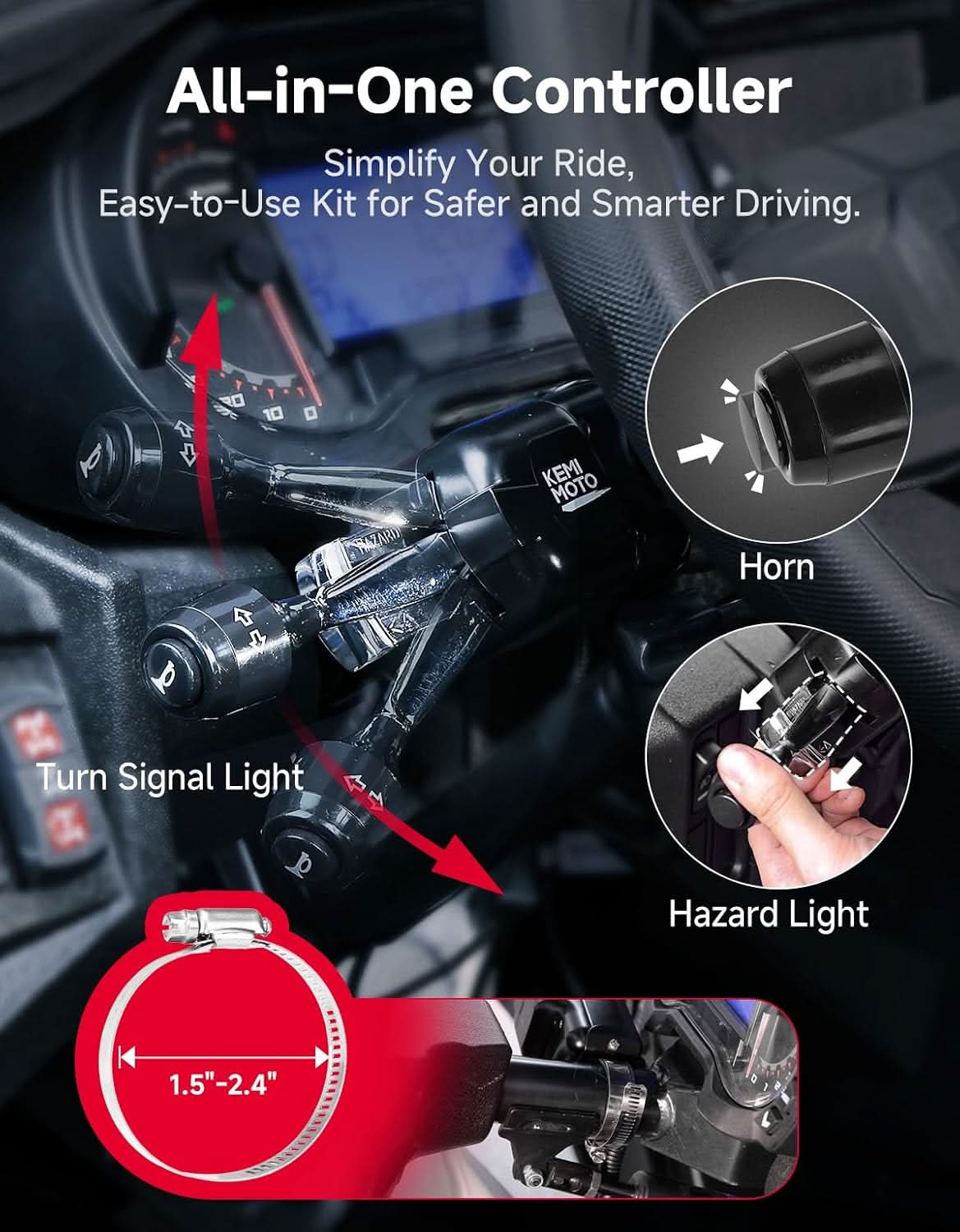 Kemimoto General 1000 kit frecce LED clacson portatarga