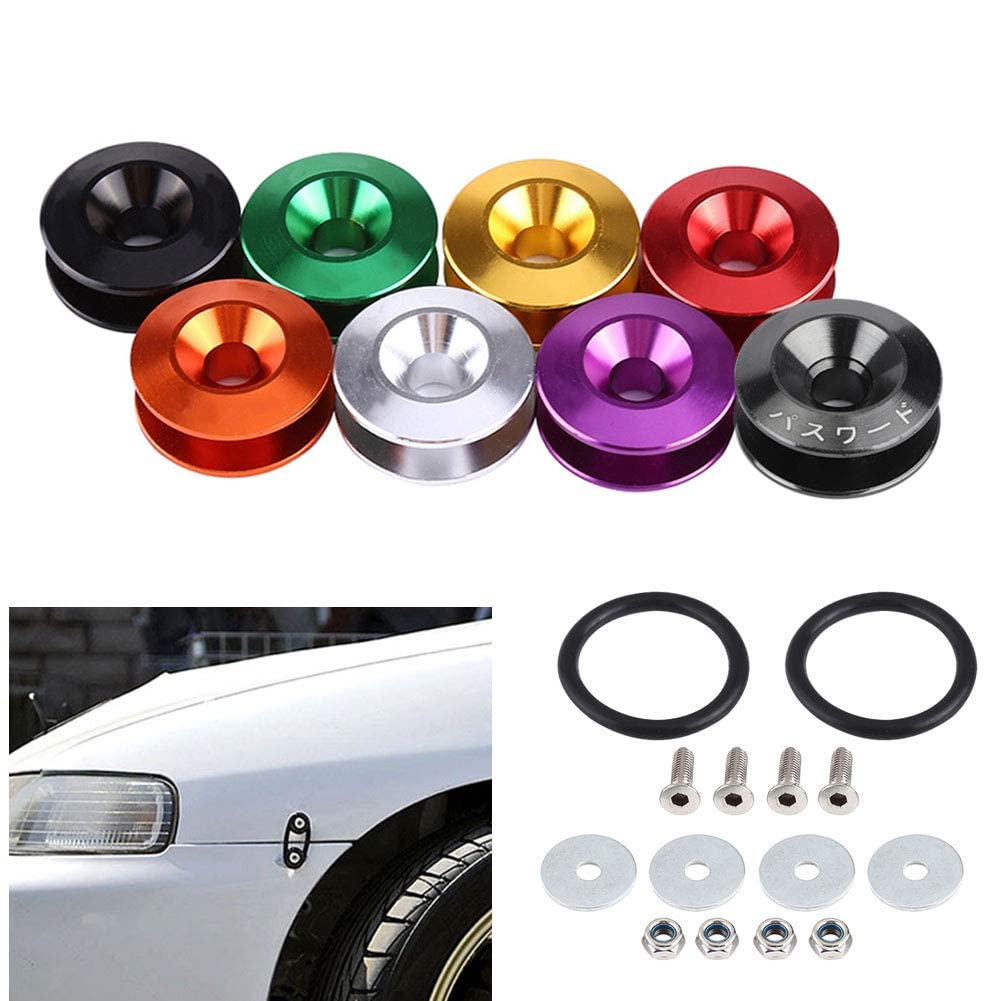 Kuuleyn Kit Sgancio Rapido Paraurti Auto Argento 4 Pezzi Alluminio