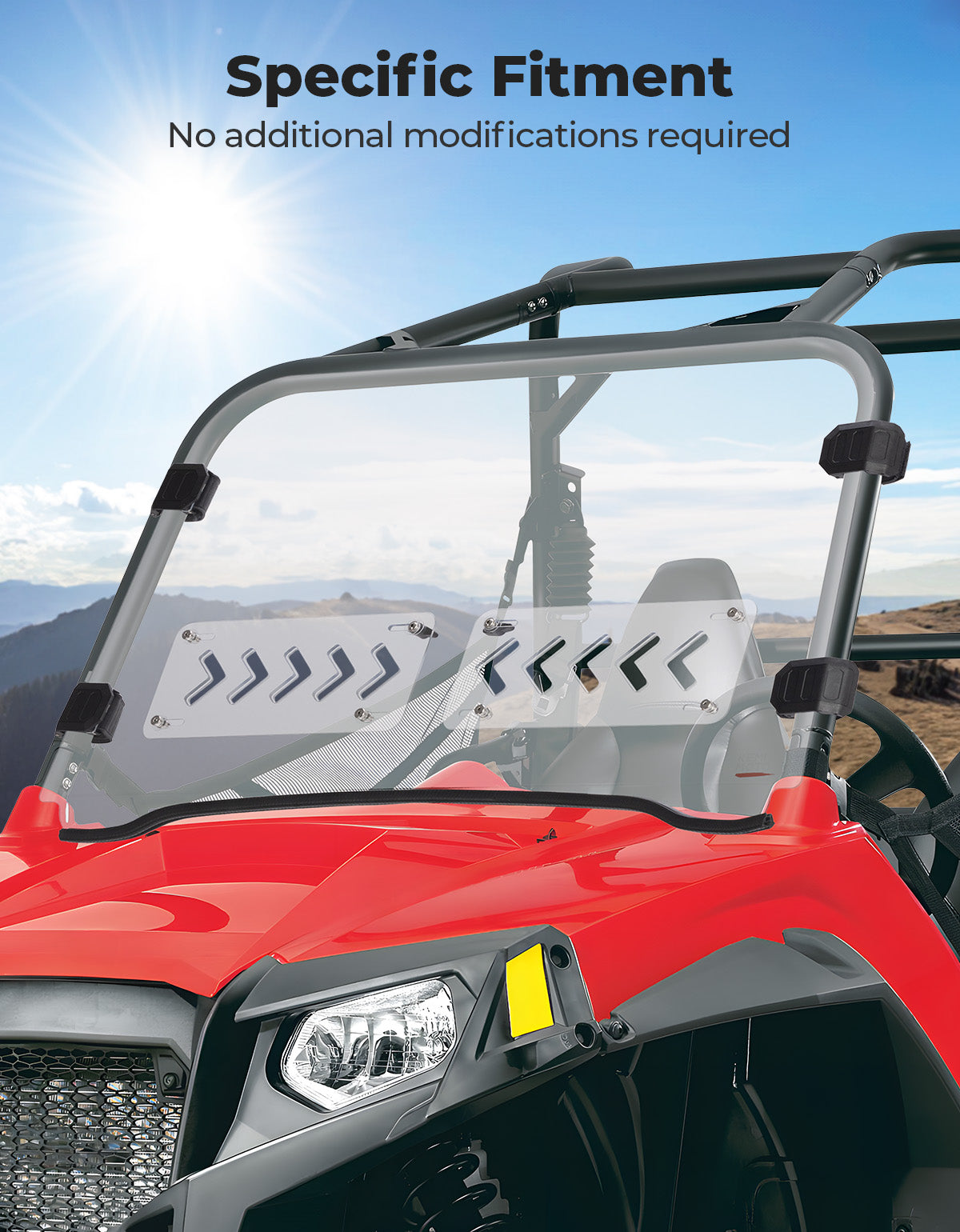 KEMIMOTO RZR 800 900 parabrezza ventilato 5 mm