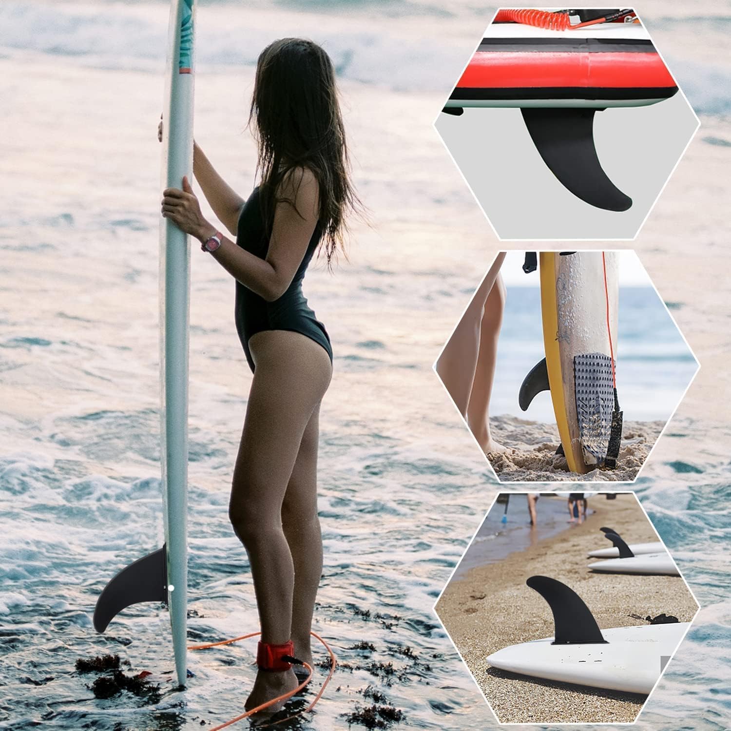 Kuuleyn Pinna Tracciamento Kayak SUP Nera Staccabile