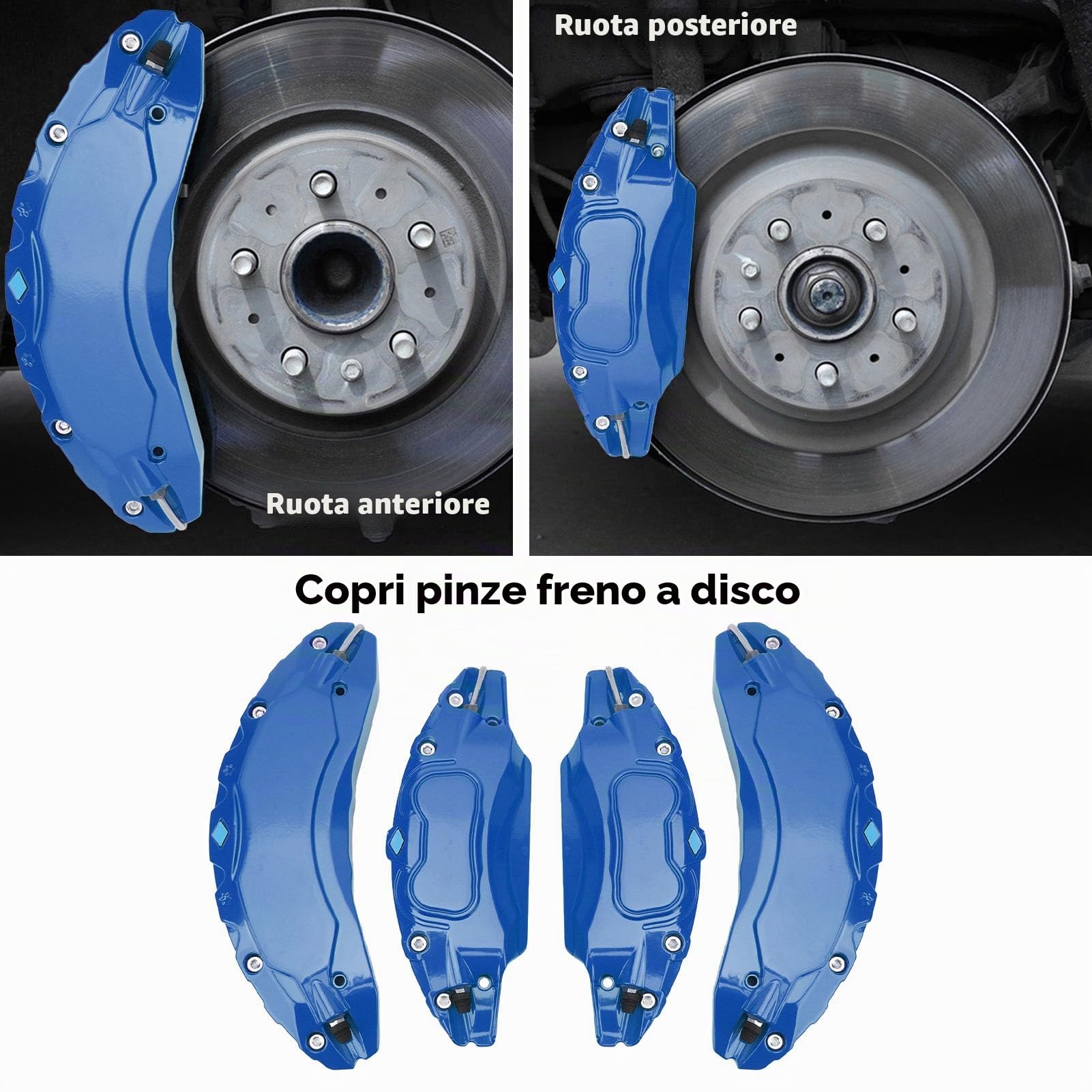 AOWINHIT copripinze freno alluminio blu 4 pz 18-19"