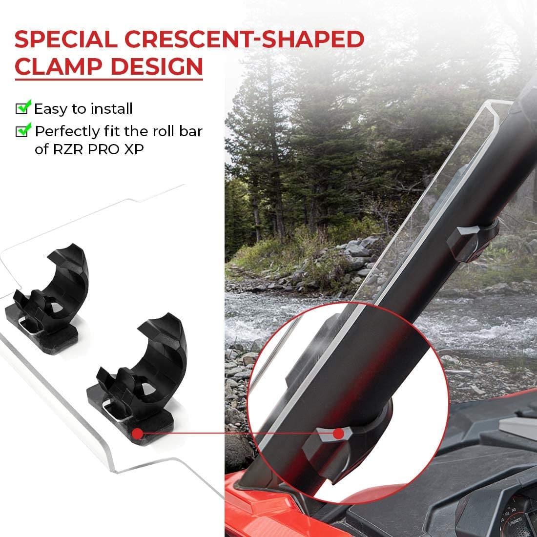 Kemimoto parabrezza anteriore Polaris RZR PRO XP trasparente
