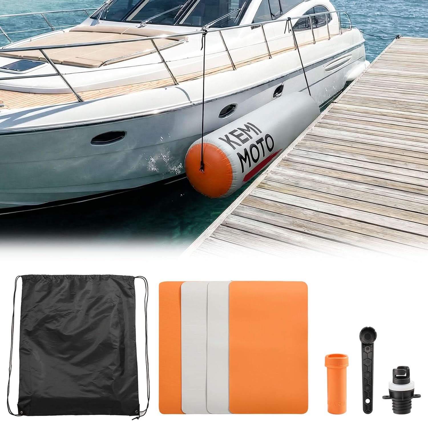 KEMIMOTO Parabordo Gonfiabile Barca PVC 3m Antistrappo