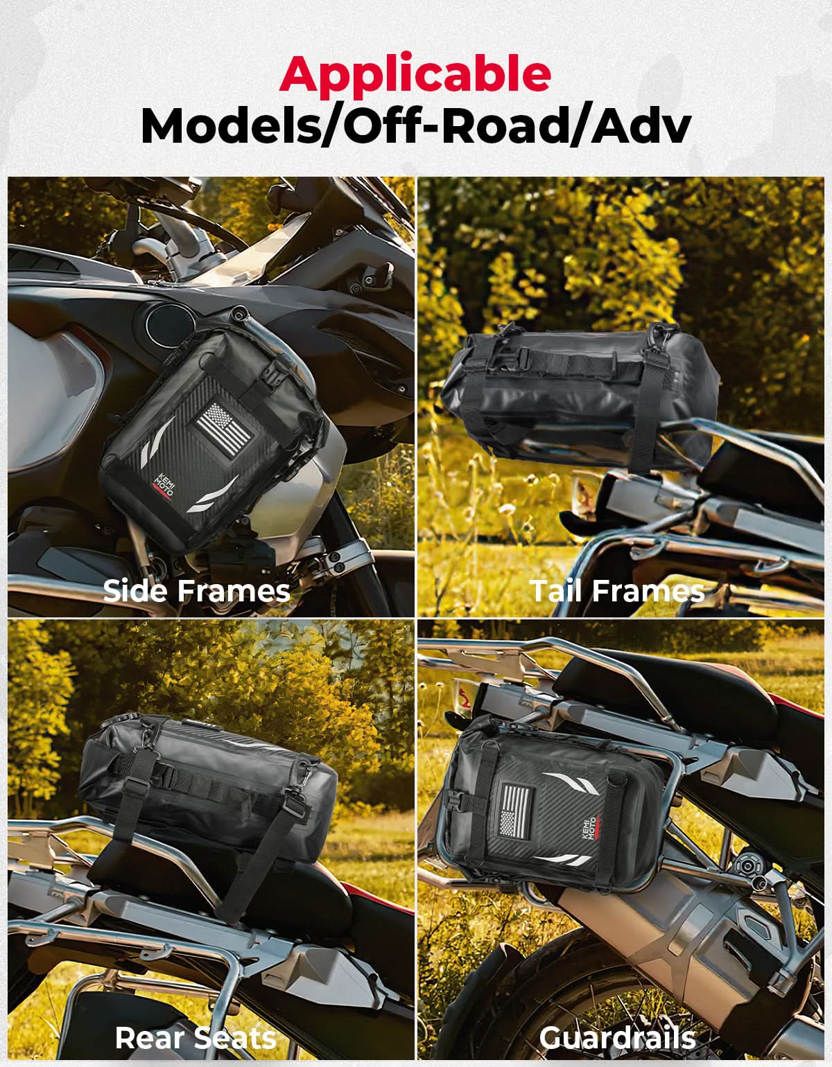 Kemimoto Borsa Codone Moto Impermeabile 6,5L Grigia