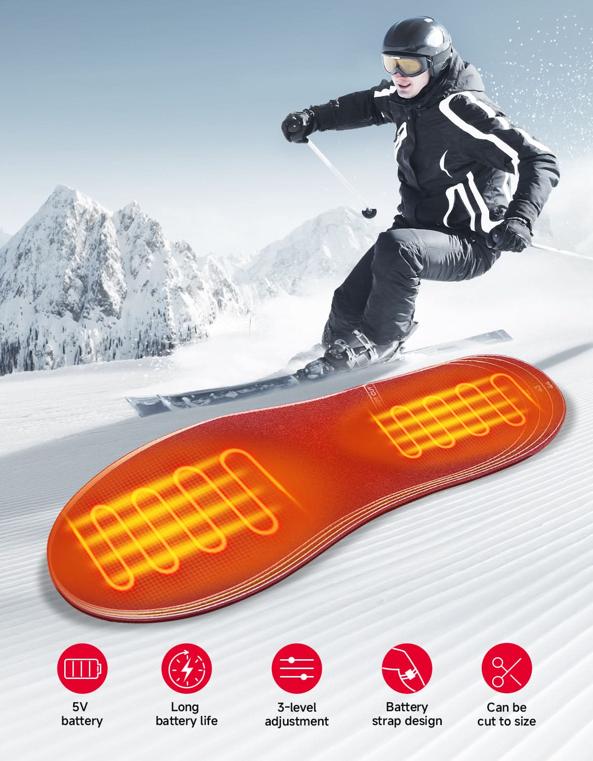 Kemimoto Solette riscaldate APP 5000mAh trim-to-fit