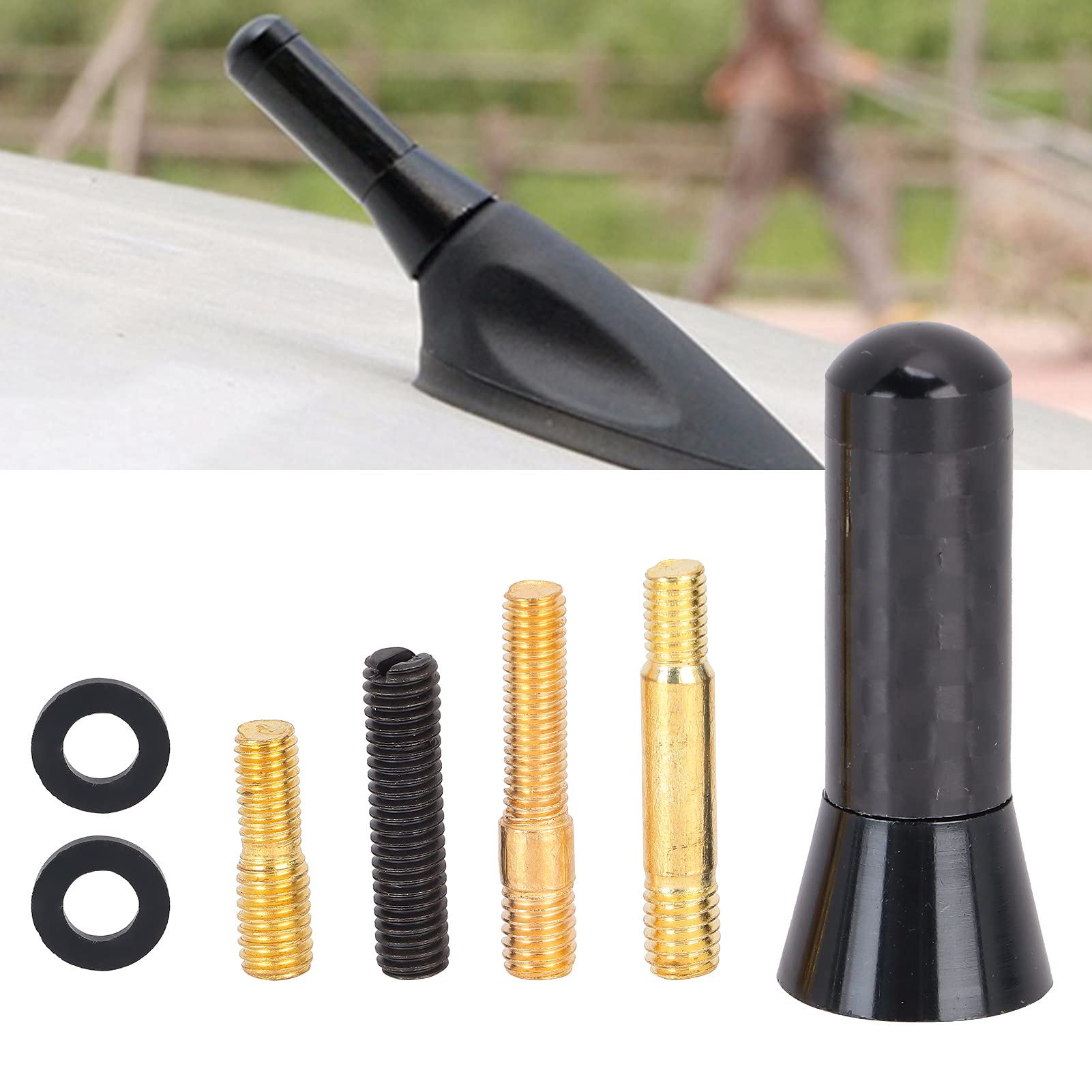 AOWINHIT antenna corta universale carbonio nera 3,5 cm