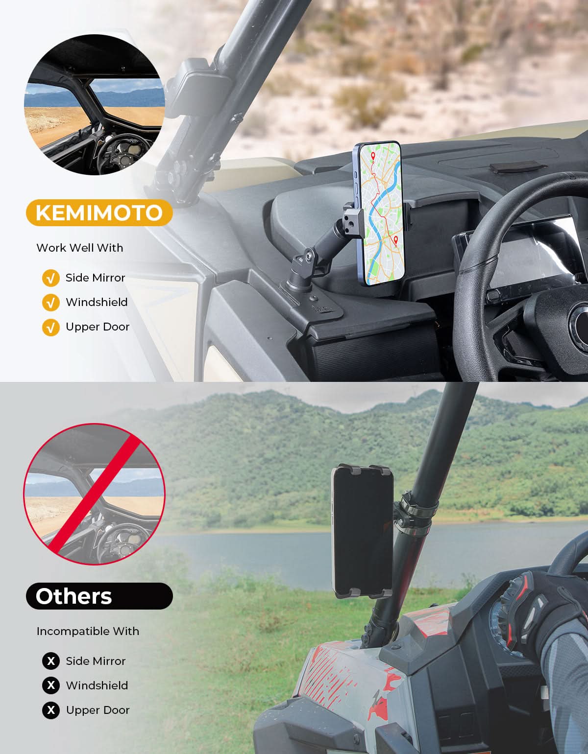 KEMIMOTO ZForce 950 Supporto Telefono Alluminio 360°