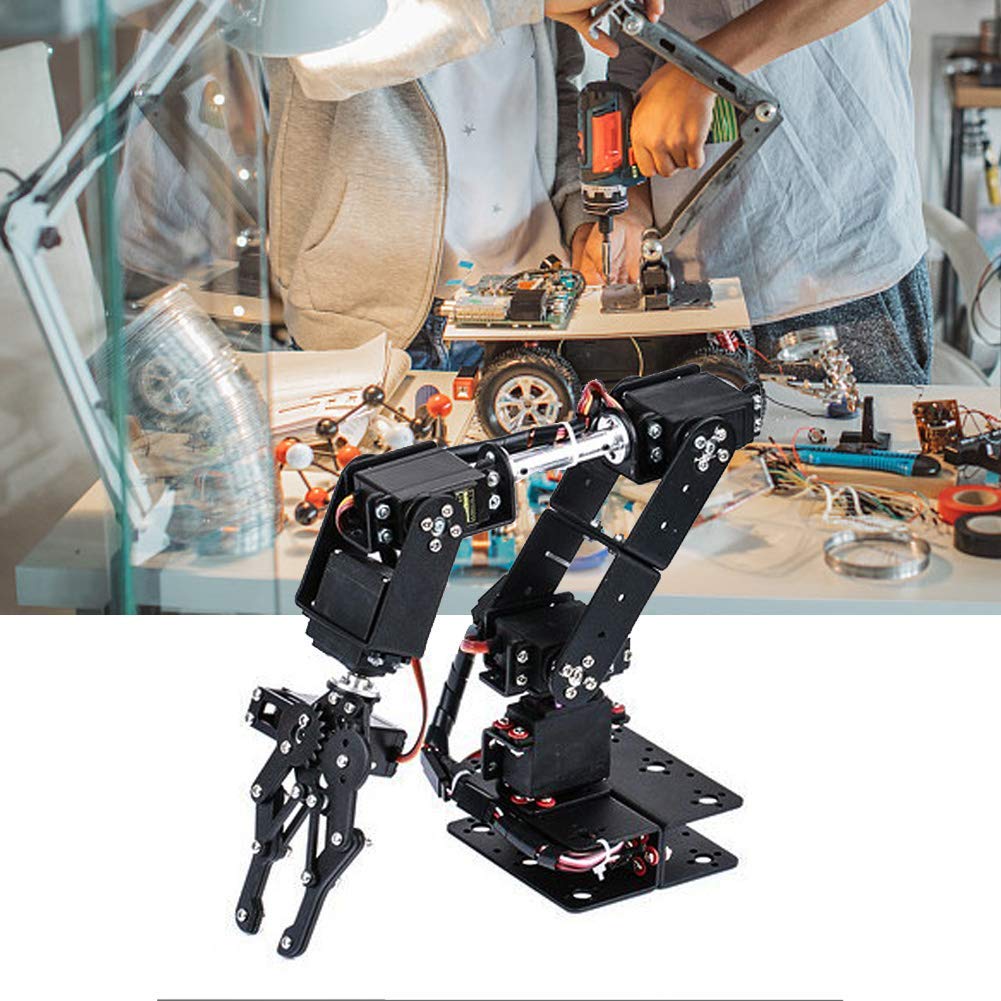 Kuuleyn 6DOF braccio robotico alluminio nero kit pinza