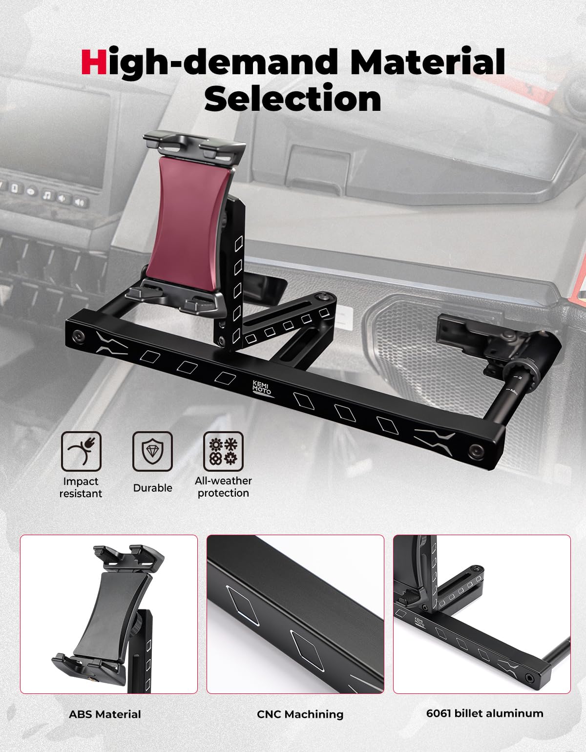 Kemimoto supporto tablet GPS + maniglia RZR Pro R Turbo R