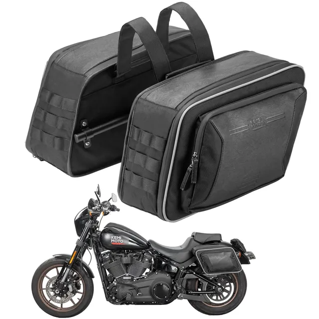 KEMIMOTO Cruiser Borse Laterali Moto Espandibili 30L