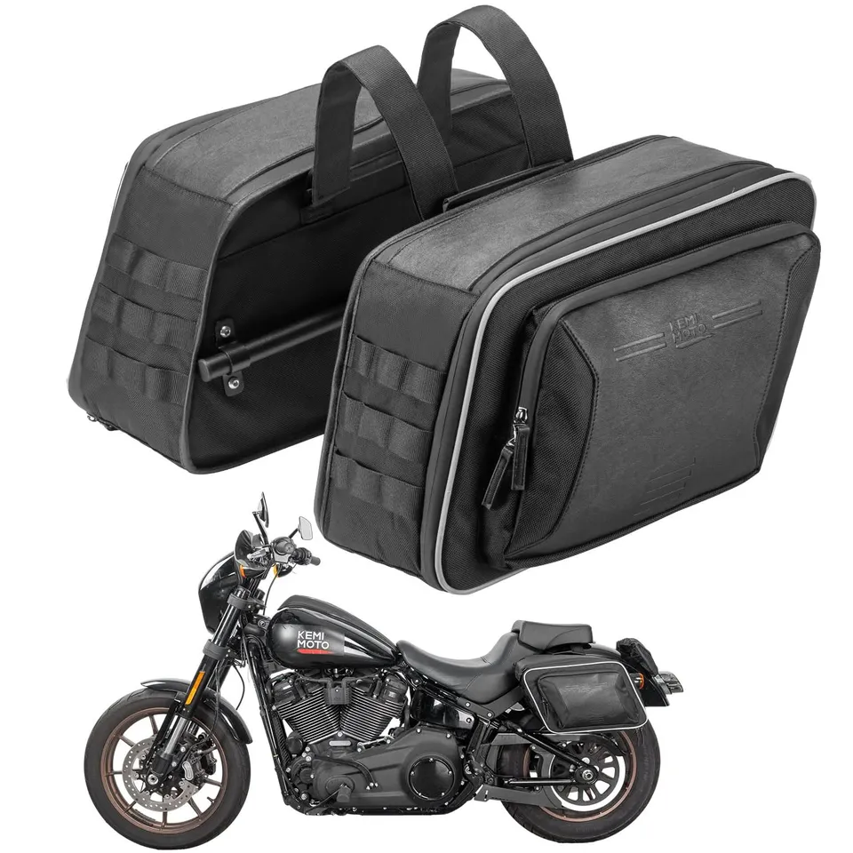 KEMIMOTO Cruiser Borse Laterali Moto Espandibili 30L