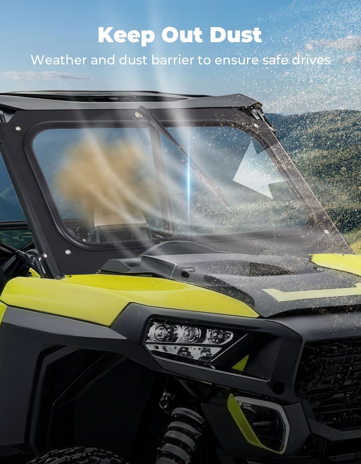 KEMIMOTO Parabrezza Vetro Polaris RZR XP 1000 2014-2018 Tergicristallo
