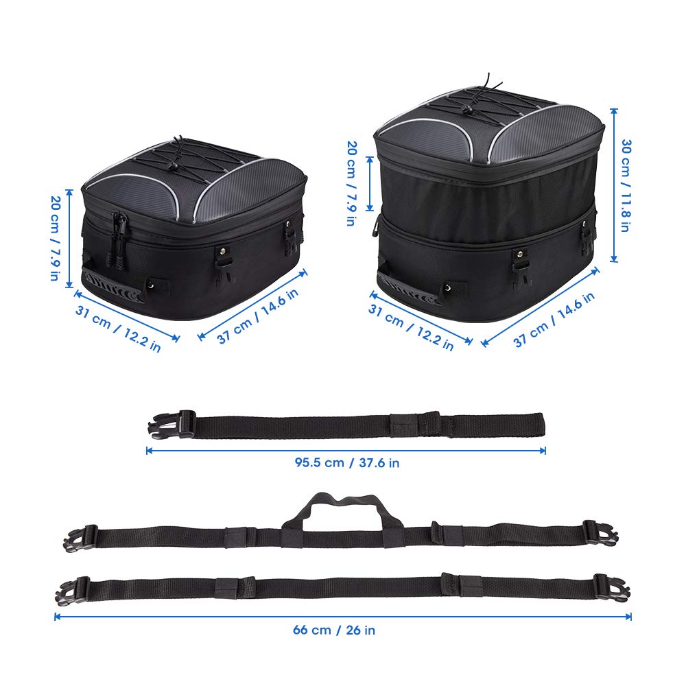 Kemimoto F1116-01201 Borsa Posteriore Moto 30L Impermeabile