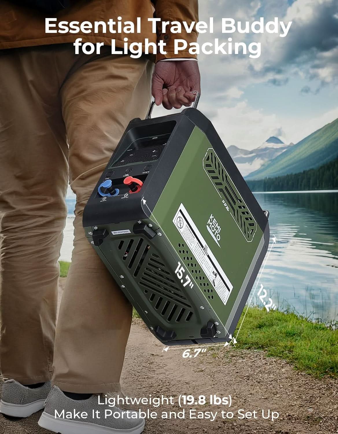 Kemimoto scaldabagno gas portatile 20000 BTU con pompa e doccia